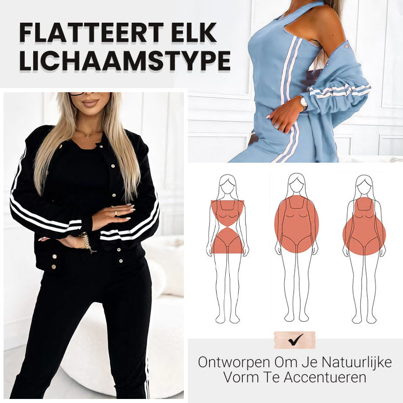 Dames 3-Delige Set met Baseballjack & Broek & Tanktop