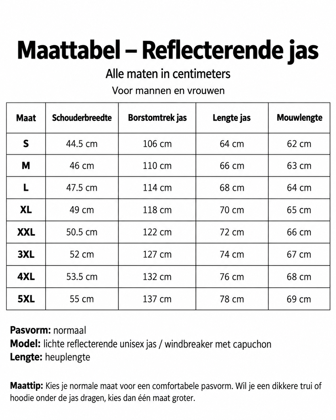 3-in-1 Reflecterende Jas - reflecterend ,waterdicht en winddicht