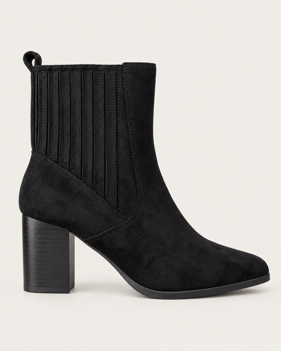 Monika Black Suedine Boots
