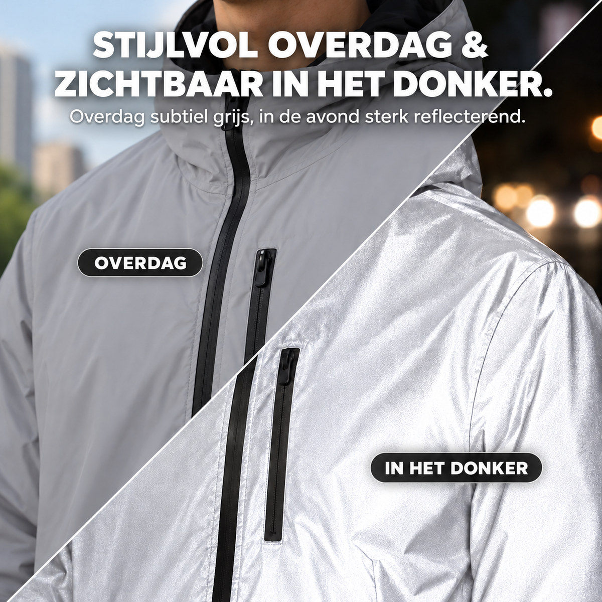 3-in-1 Reflecterende Jas - reflecterend ,waterdicht en winddicht
