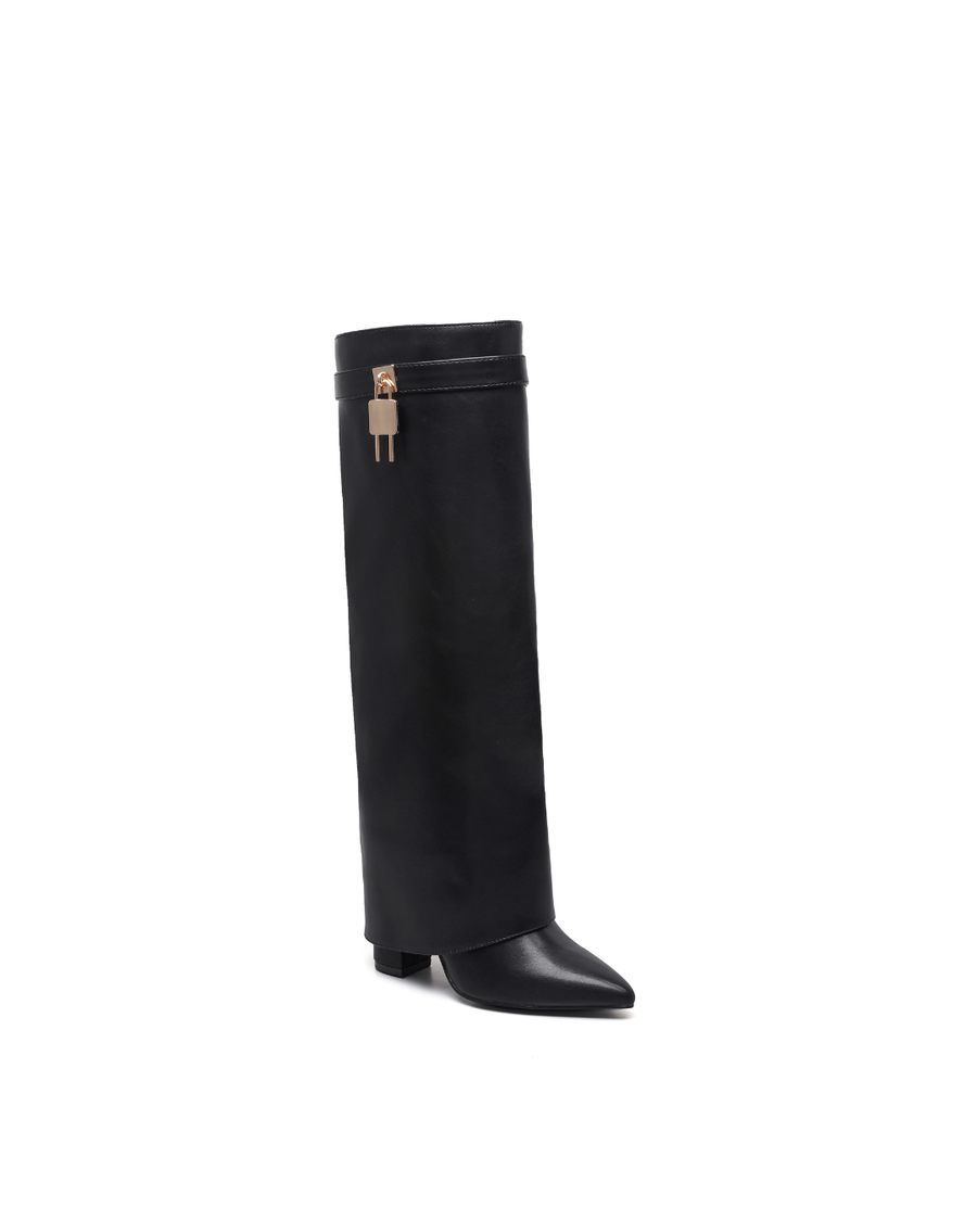 Big Lock High Boots - Zwart
