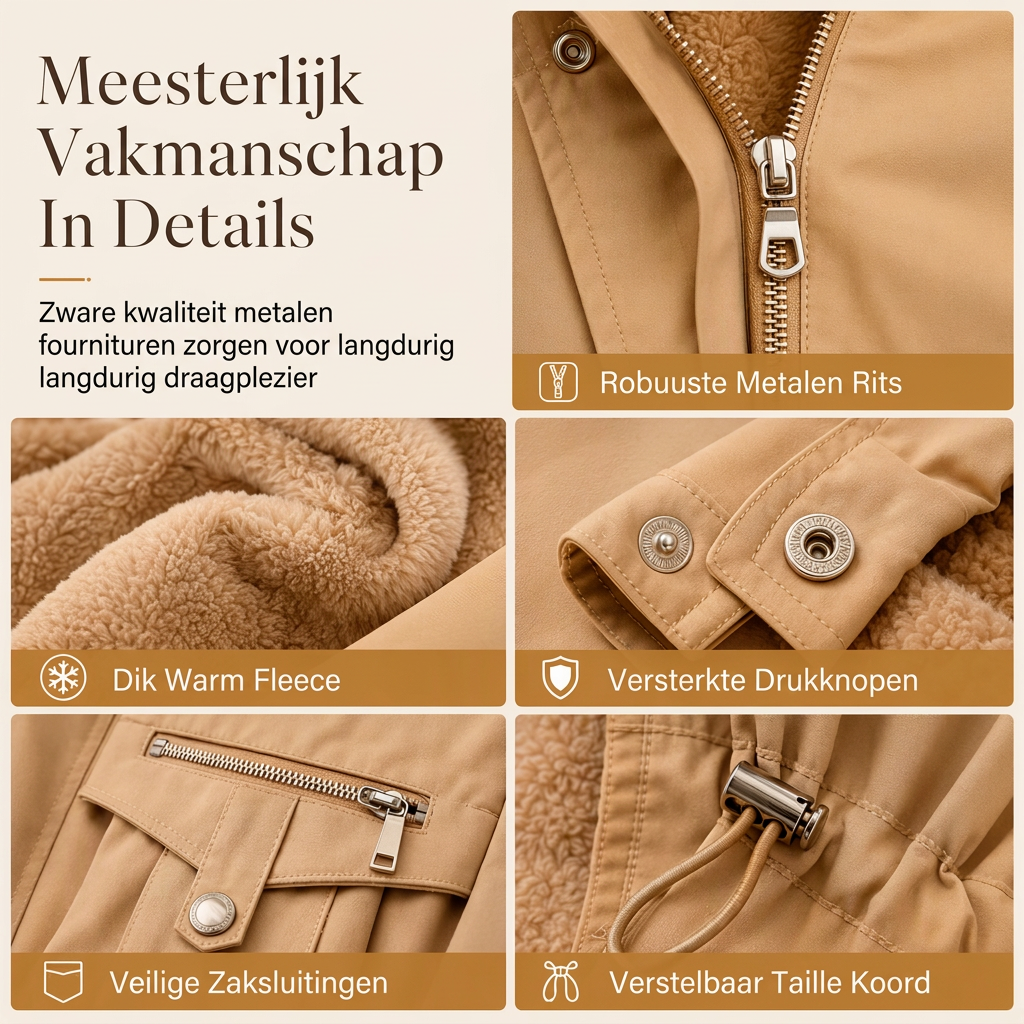 Dames Gewatteerde Parka met Imitatiebont