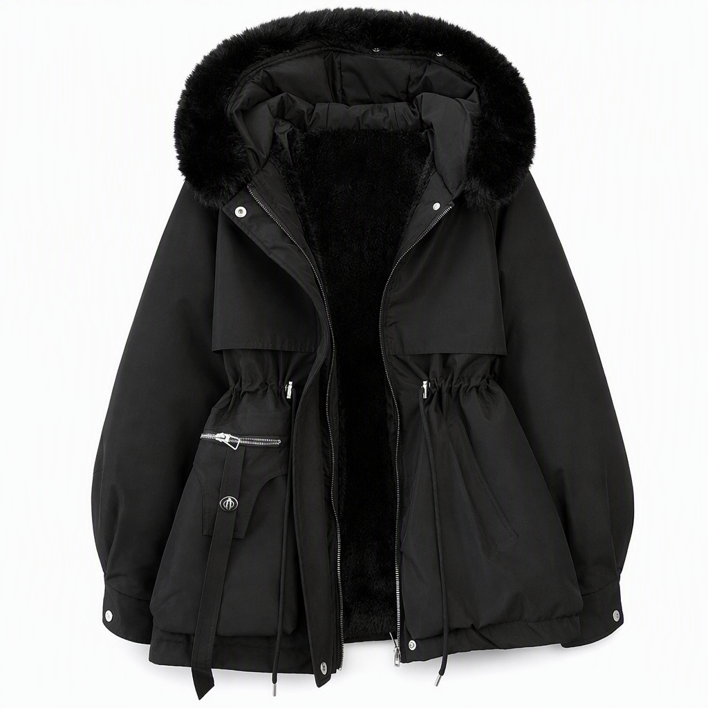 Dames Gewatteerde Parka met Imitatiebont