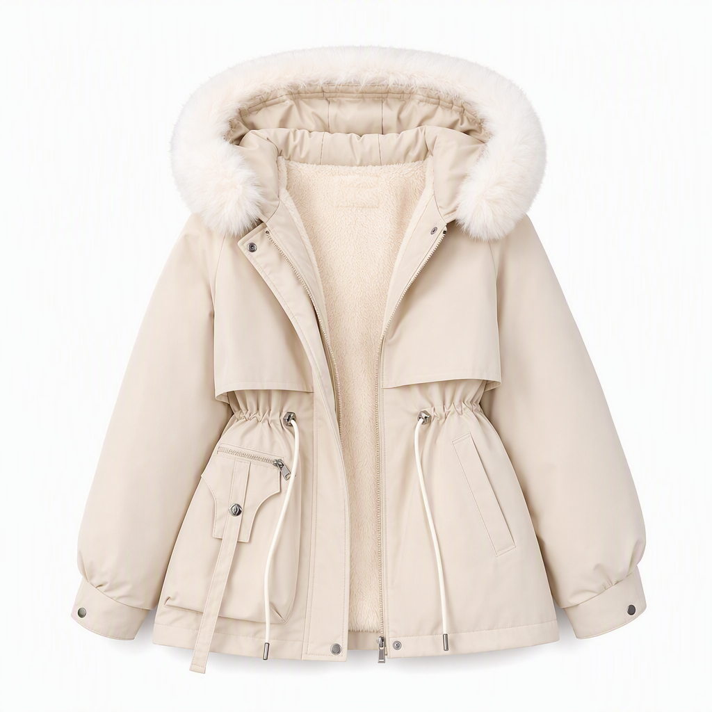 Dames Gewatteerde Parka met Imitatiebont