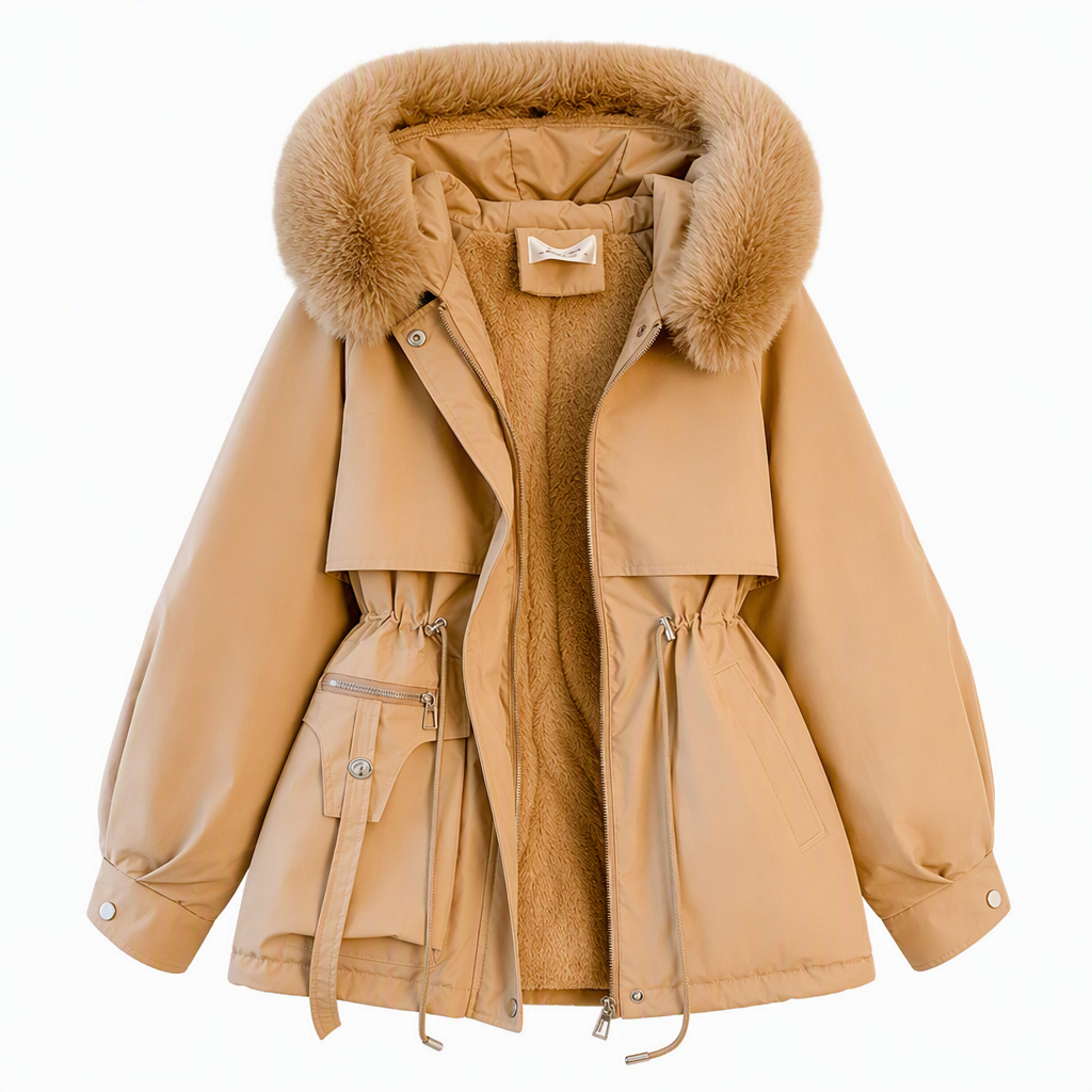 Dames Gewatteerde Parka met Imitatiebont