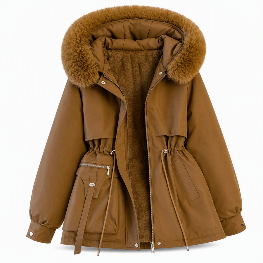 Dames Gewatteerde Parka met Imitatiebont